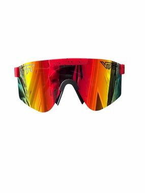 Pit Viper Hot Shot Polarized Shield Sunglasses Red Splatter NEW